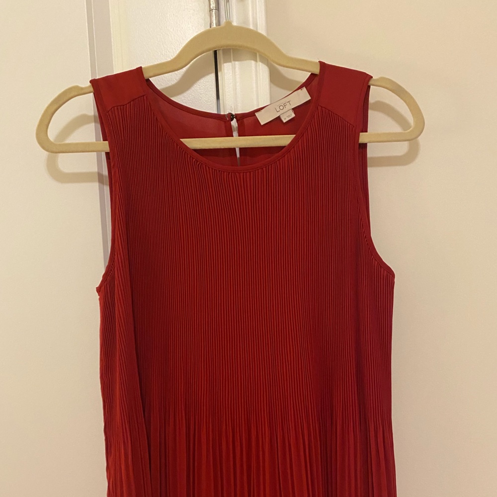 Ann Taylor Loft Red Ruffle Tank